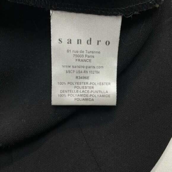 Sandro Paris Women's Lace Peplum Dress Small Black - Picture 4 of 7